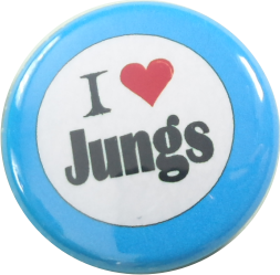 I love Jungs Button blau